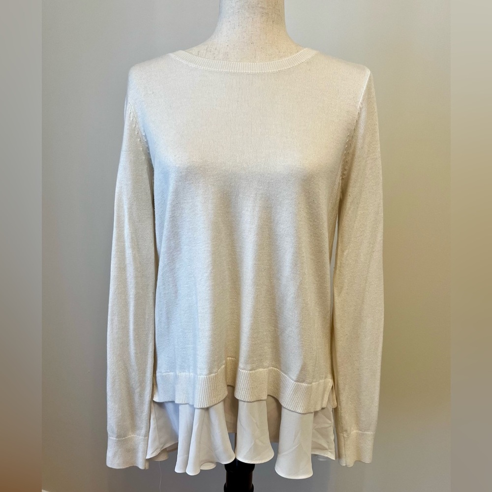LOFT Tunic Sweater with Silky Flow Hem Detail. M
